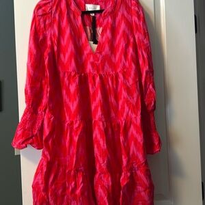 NWT Figure flattering red and pink, swing dress